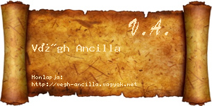 Végh Ancilla névjegykártya